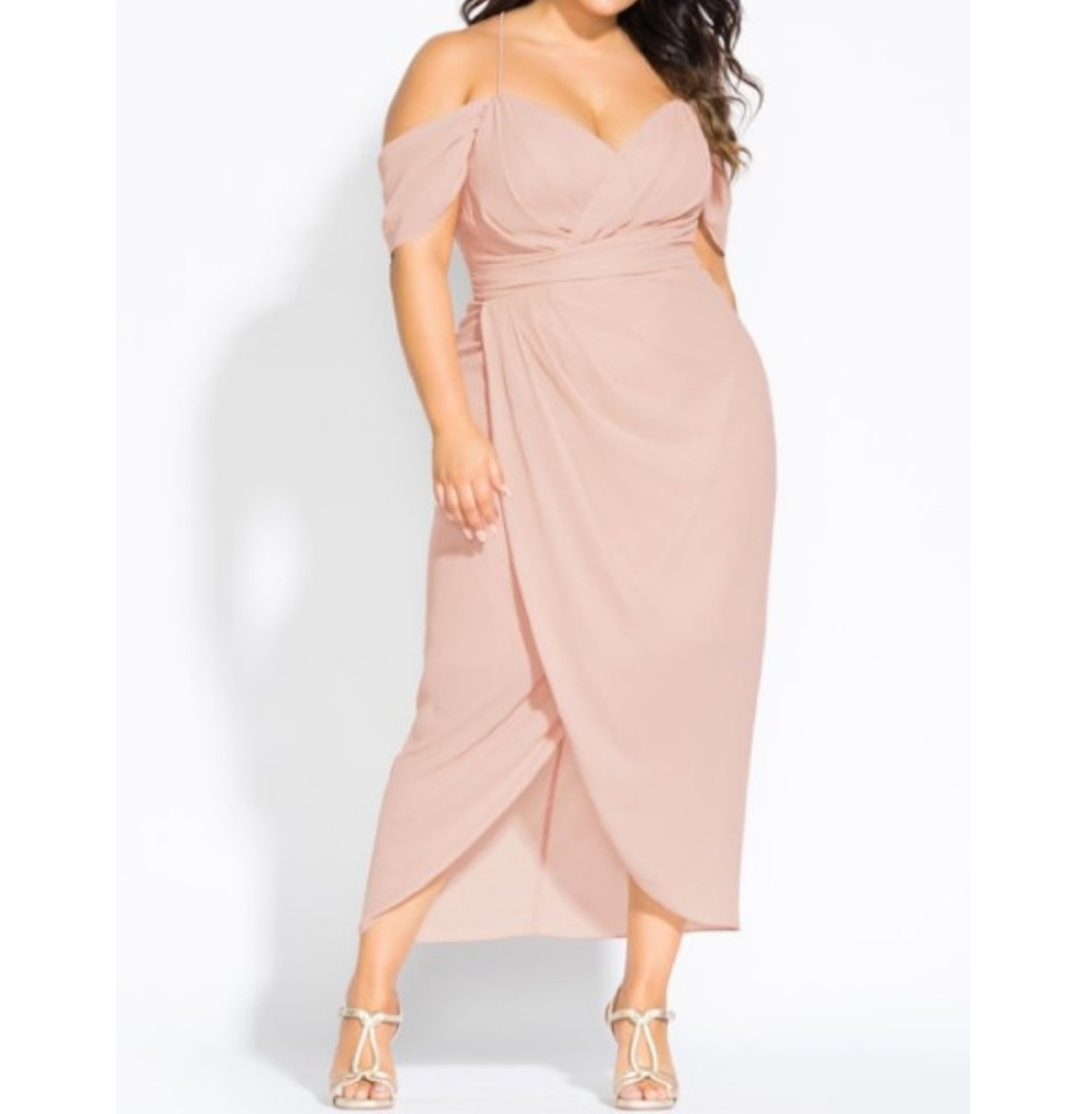 City Chic Entwine Maxi Dress - pink